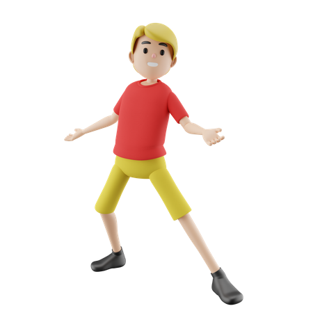 Hombre en pose de baile  3D Illustration