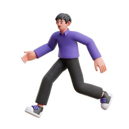 Hombre en pose corriendo  3D Illustration