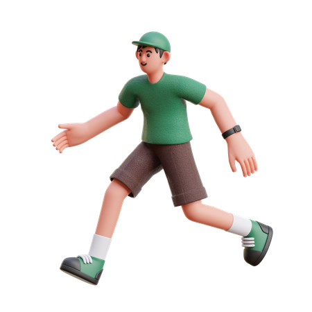 Hombre en pose corriendo  3D Illustration