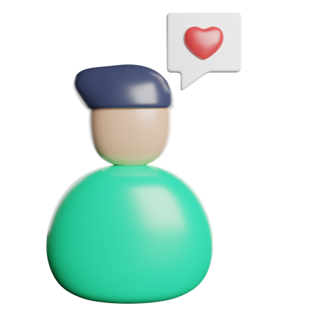 Hombre enamorado  3D Icon