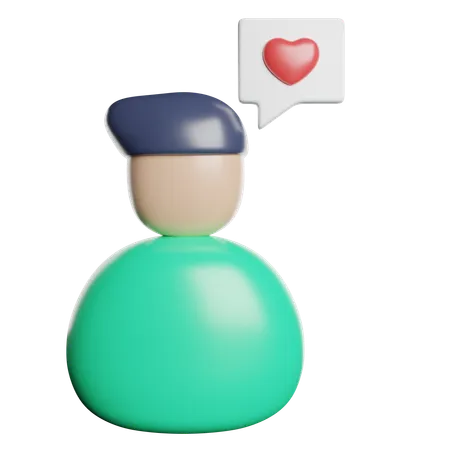 Hombre enamorado  3D Icon