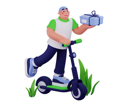 Hombre entregando regalo  3D Icon