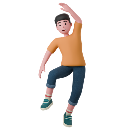 El hombre está haciendo salto de altura  3D Illustration