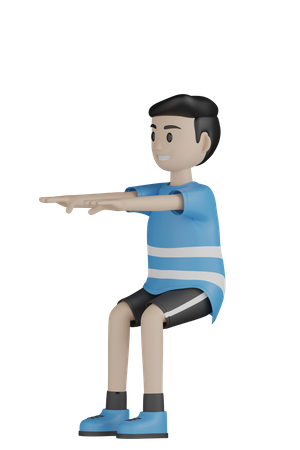 Hombre estirando el cuerpo  3D Illustration