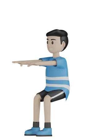 Hombre estirando el cuerpo  3D Illustration