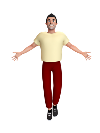 Hombre feliz  3D Illustration