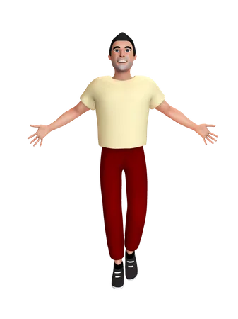 Hombre feliz  3D Illustration