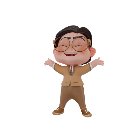 Hombre feliz  3D Illustration