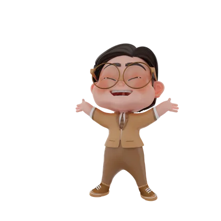 Hombre feliz  3D Illustration