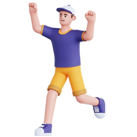 Hombre feliz corriendo  3D Icon