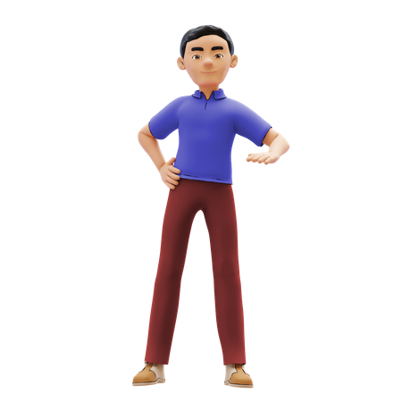 Hombre feliz de pie  3D Icon
