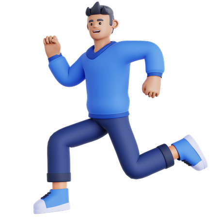 Hombre feliz saltando  3D Icon