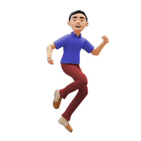 Hombre feliz saltando  3D Icon