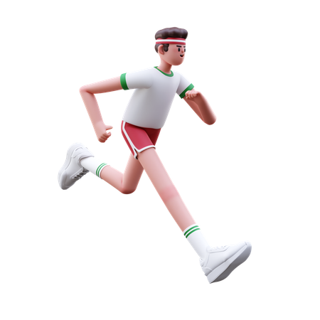 Hombre fitness corriendo  3D Illustration