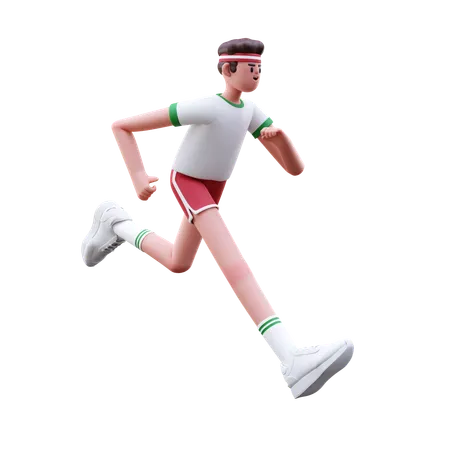 Hombre fitness corriendo  3D Illustration