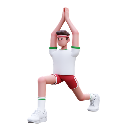 Hombre fitness haciendo pose de yoga  3D Illustration