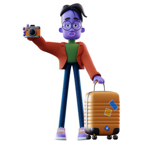 El hombre flojo se va de vacaciones  3D Illustration