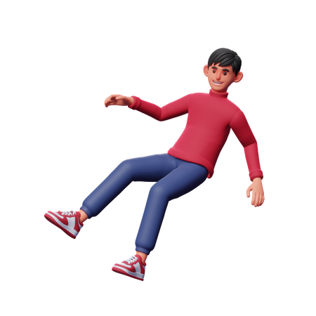 Hombre flotando en el aire  3D Illustration