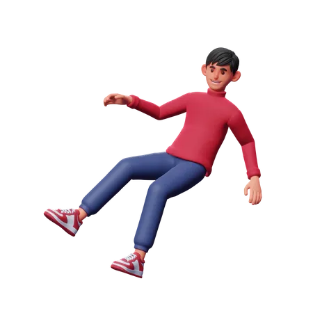 Hombre flotando en el aire  3D Illustration