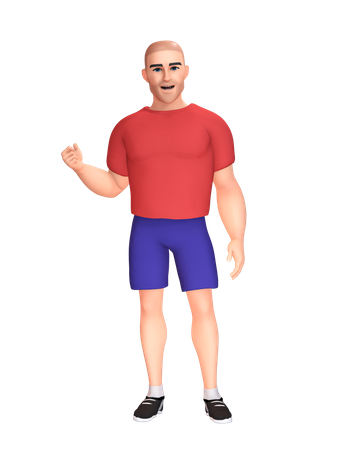 Hombre fuerte  3D Illustration