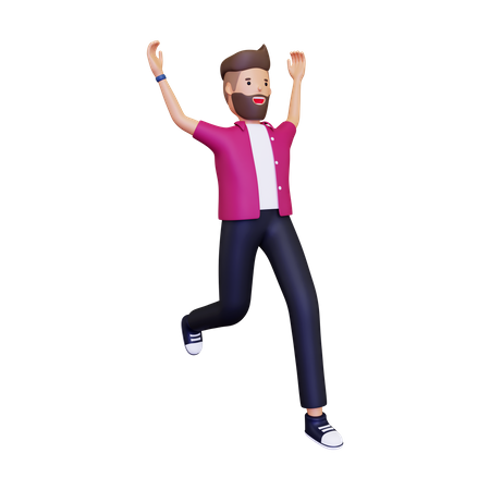 Hombre ganando carrera  3D Icon