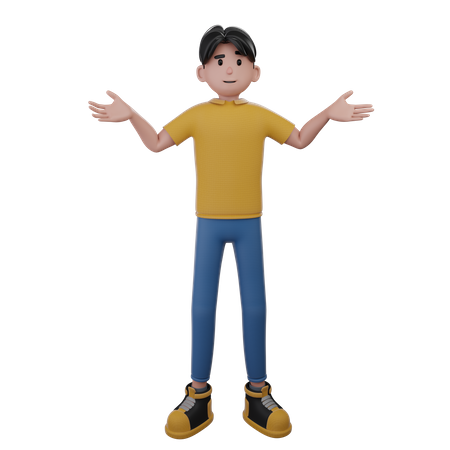 Hombre hacer presentación  3D Illustration