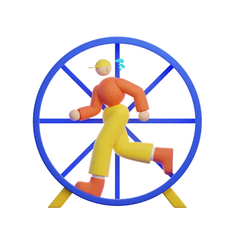 Hombre Haciendo Acrobat Para El Estado Vacio 3D Illustration