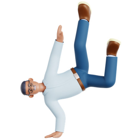 Hombre haciendo breakdance  3D Illustration