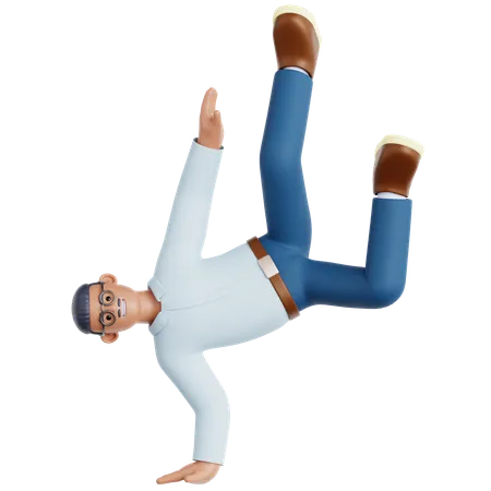 Hombre haciendo breakdance  3D Illustration