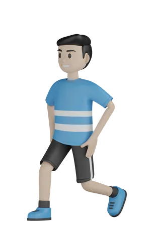 Hombre haciendo ejercicio  3D Illustration