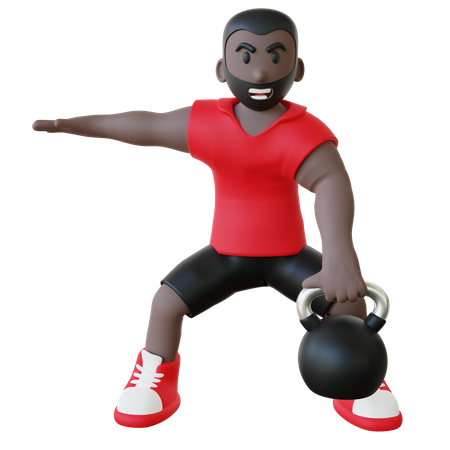 Hombre haciendo ejercicio  3D Illustration