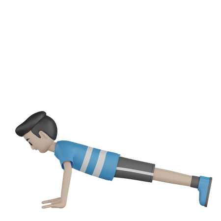 Hombre haciendo ejercicio de gimnasio  3D Illustration