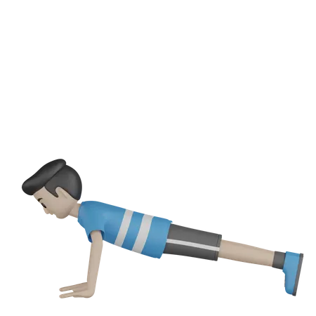 Hombre haciendo ejercicio de gimnasio  3D Illustration