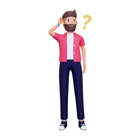 Hombre haciendo pensamiento creativo  3D Illustration