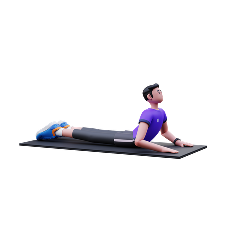 Hombre haciendo pose de yoga  3D Illustration