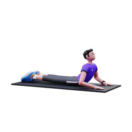 Hombre haciendo pose de yoga  3D Illustration