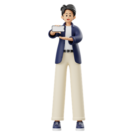 Hombre haciendo publicidad móvil  3D Icon