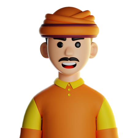 Hombre indio  3D Icon