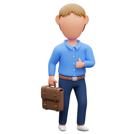 Hombre llevando maletín  3D Icon