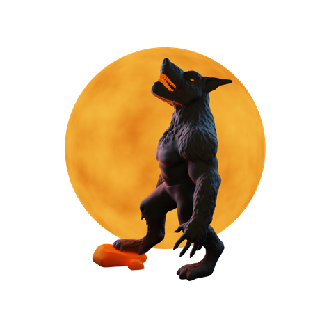 Hombre-lobo  3D Illustration