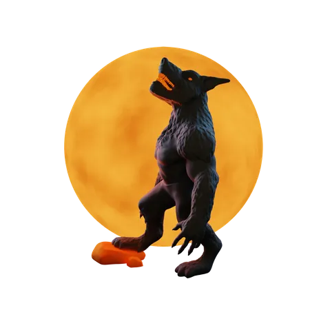 Hombre-lobo  3D Illustration