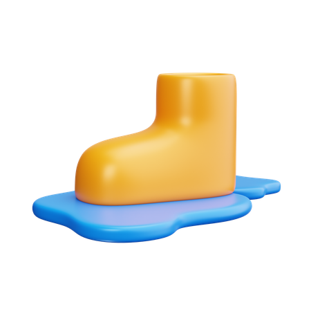 Hombre manteniendo los pies en el agua de lluvia  3D Icon