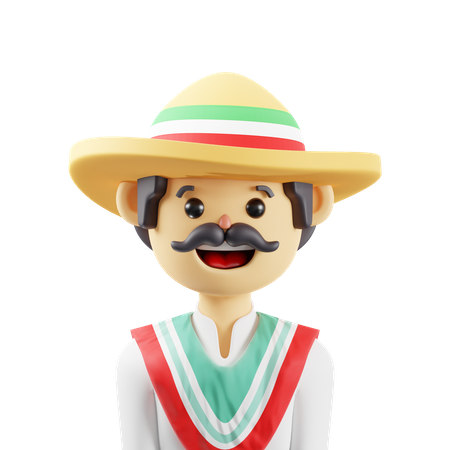 Hombre mexicano  3D Icon