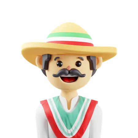 Hombre mexicano  3D Icon