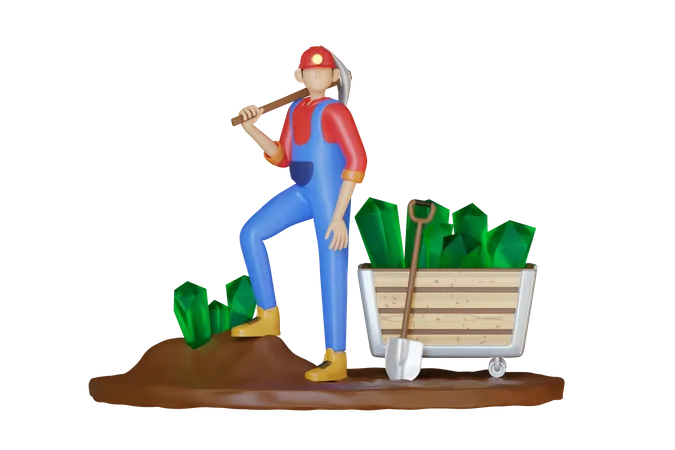 Minero masculino  3D Illustration