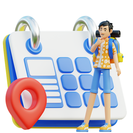 Hombre mira el calendario  3D Icon