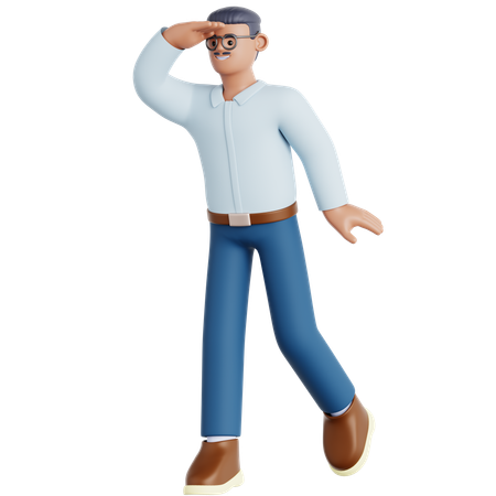 Hombre mirando a lo lejos  3D Icon