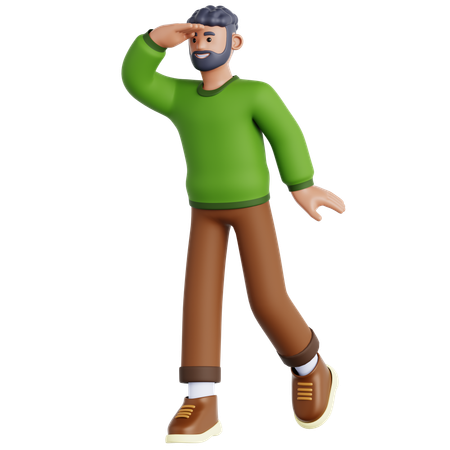 Hombre mirando a lo lejos  3D Icon