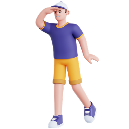 Hombre mirando a lo lejos  3D Icon