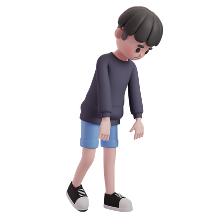 Hombre mirando hacia abajo  3D Icon